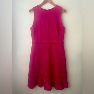J. Crew Sleeveless Textured Hot Pink Mini Dress